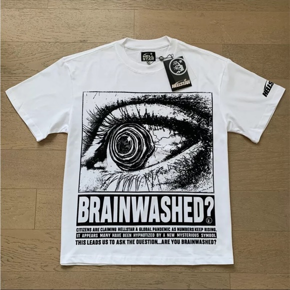 Hellstar Brainwashed Eyeball T-Shirt- White SIZE M, L, XL - Picture 5 of 5